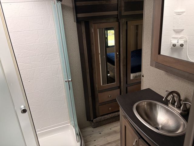 Shower and vanity